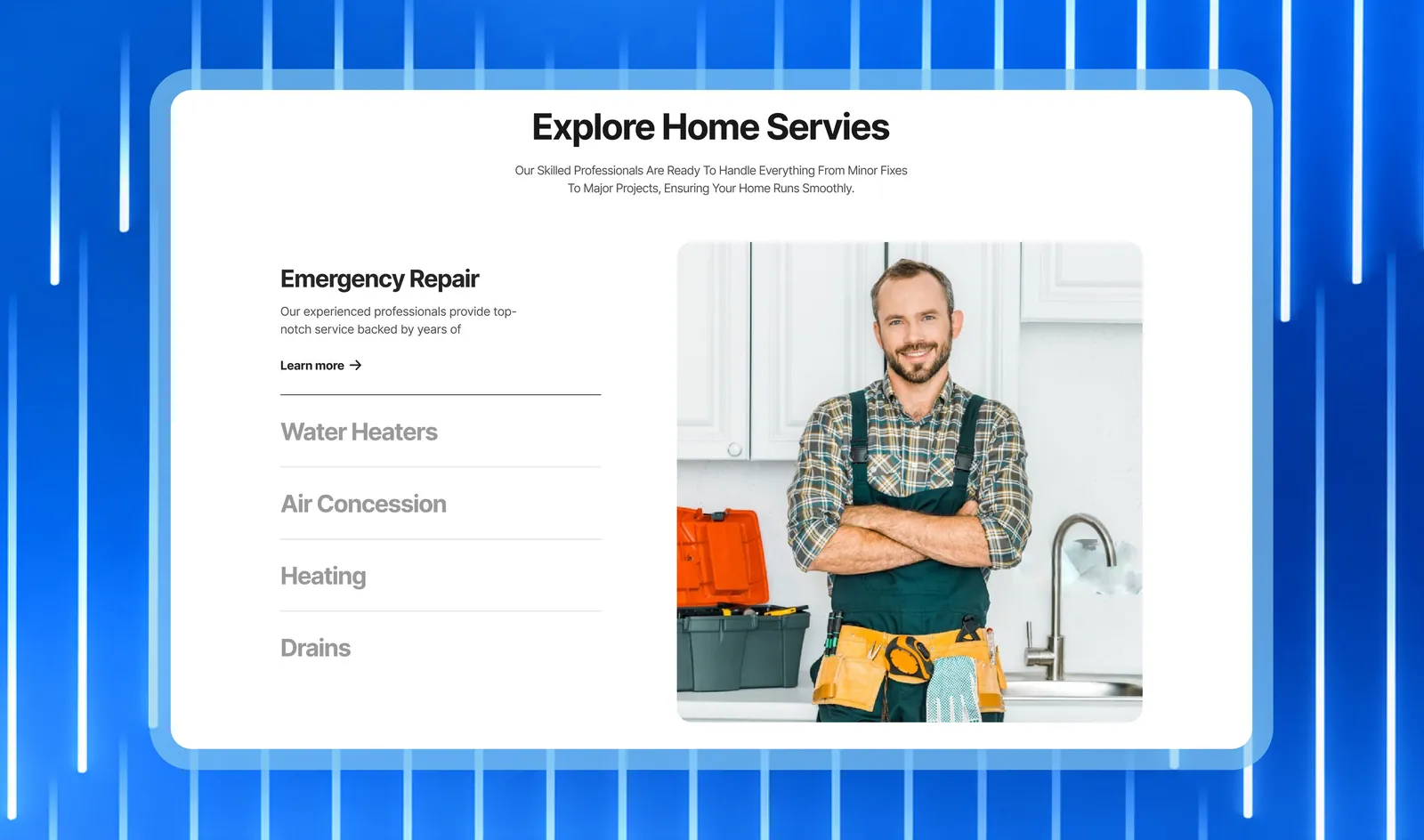 Explore Home Services: emergency repair and service categories