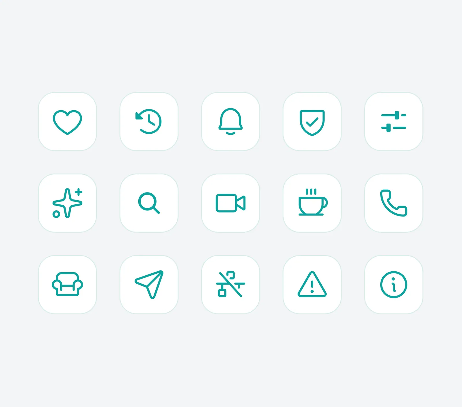 BoltWagon teal line icon system