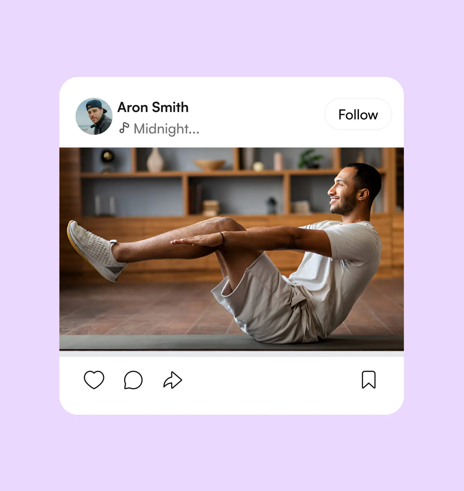 Community fitness post with social interactions