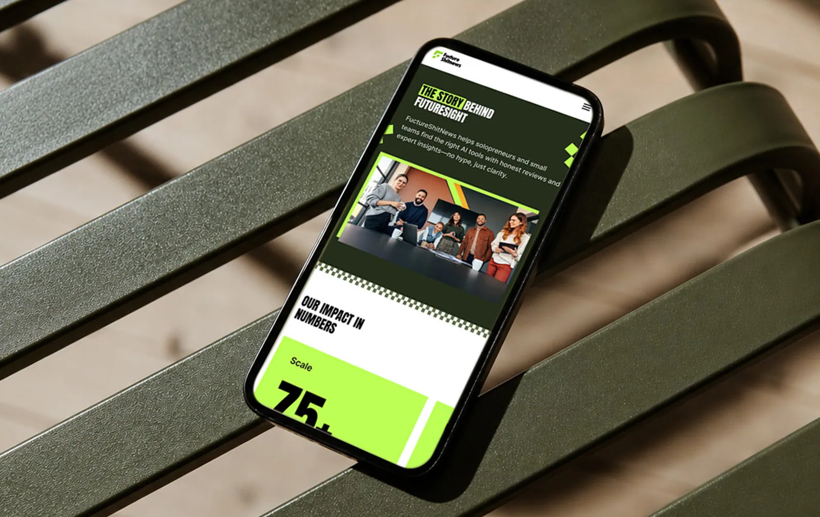 About the platform and impact statistics on a mobile phone