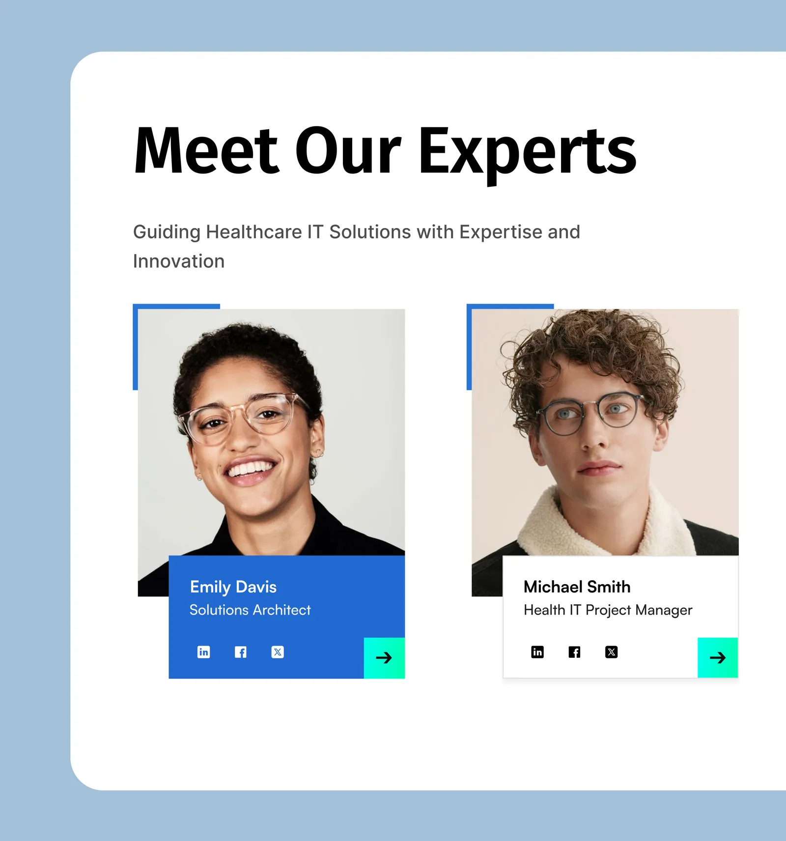 Meet our experts: team profile cards