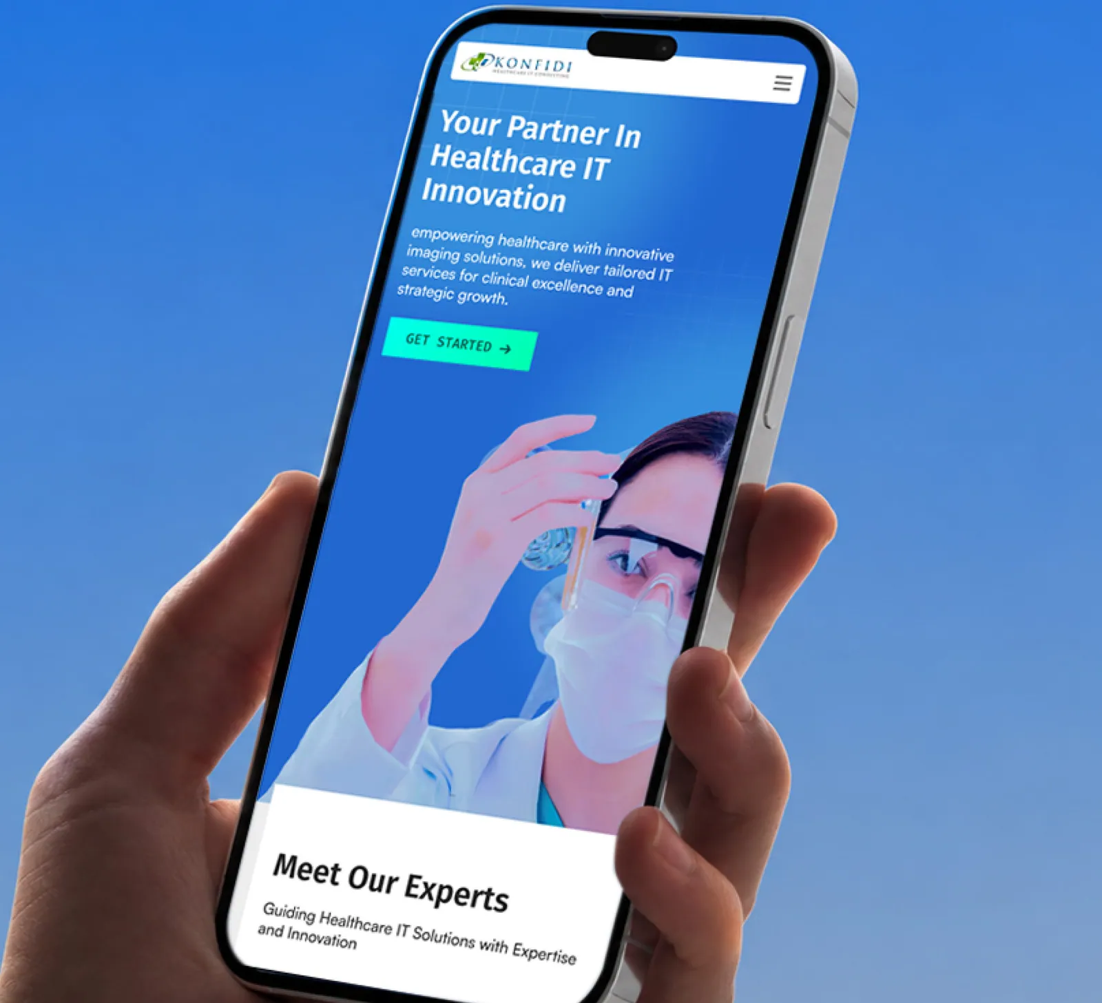 Konfidi Health responsive mobile website